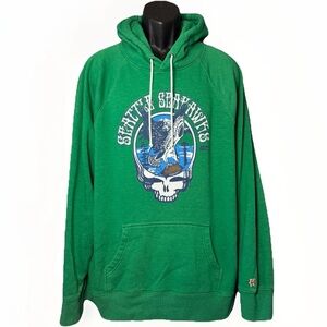 NFL x Grateful Dead x Seattle Seahawks Homage Green Raglan Men’s Hoodie Size XL